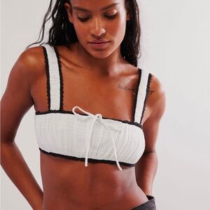 Free People - Enchanted Micro Cami Black + White (NWT) - Size Small